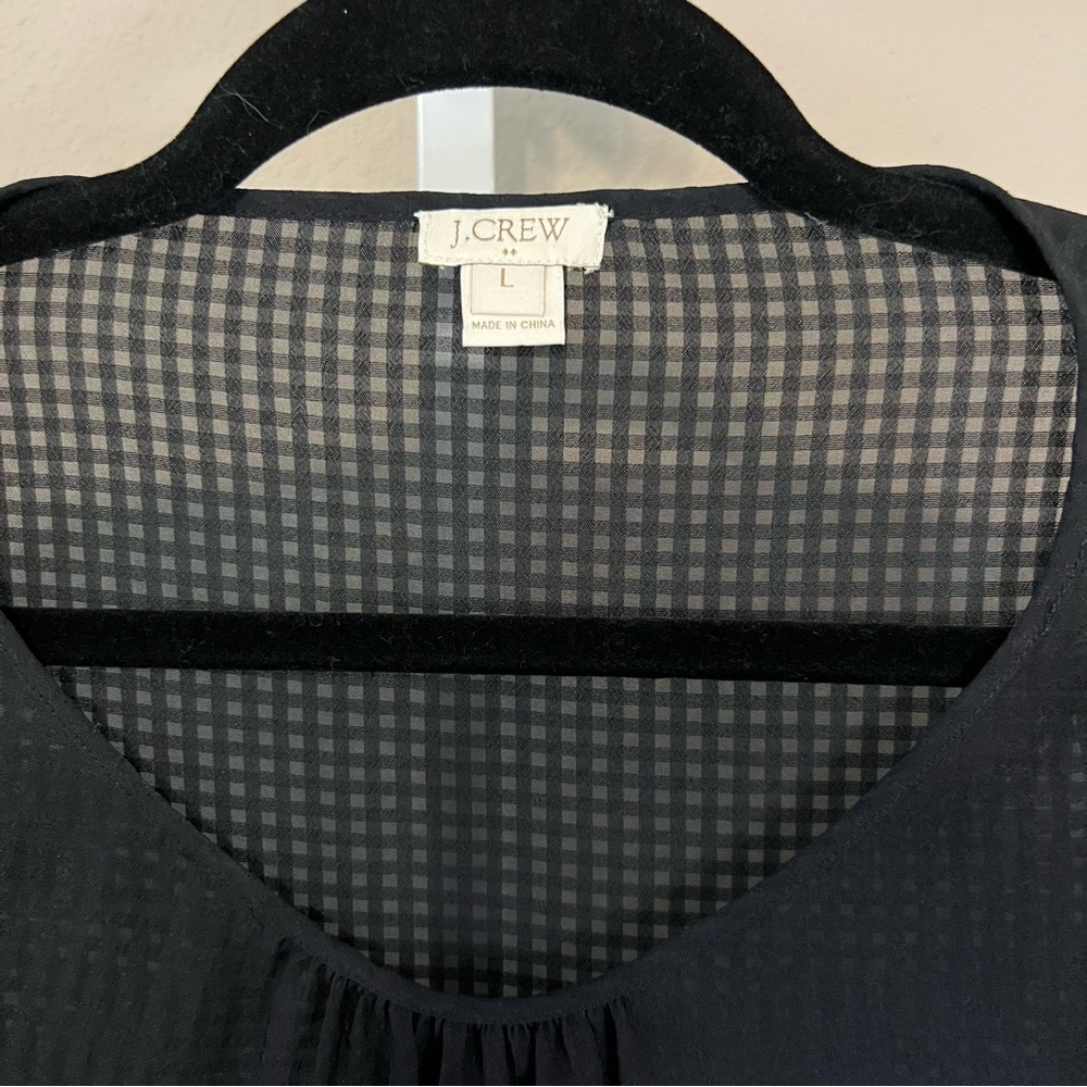 J. Crew Black Sheer Blouse - Picture 2 of 3